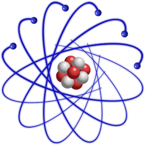 carbon atom with nucleus and electrons